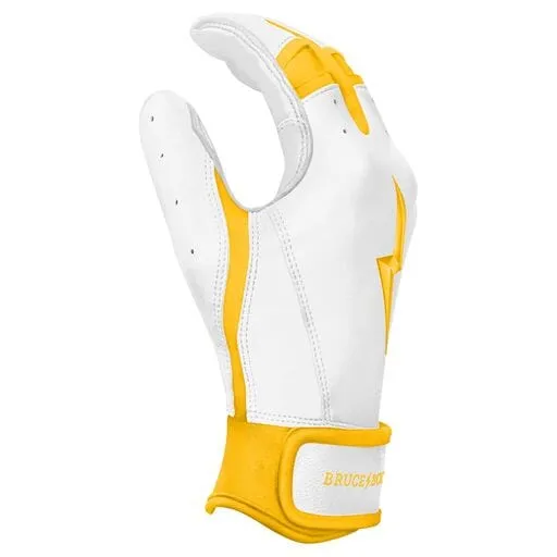 PREMIUM PRO CHROME Series Short Cuff Batting Gloves | YELLOW