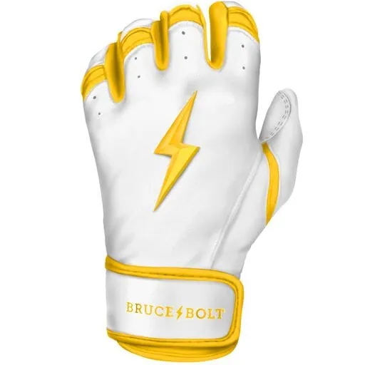 PREMIUM PRO CHROME Series Short Cuff Batting Gloves | YELLOW