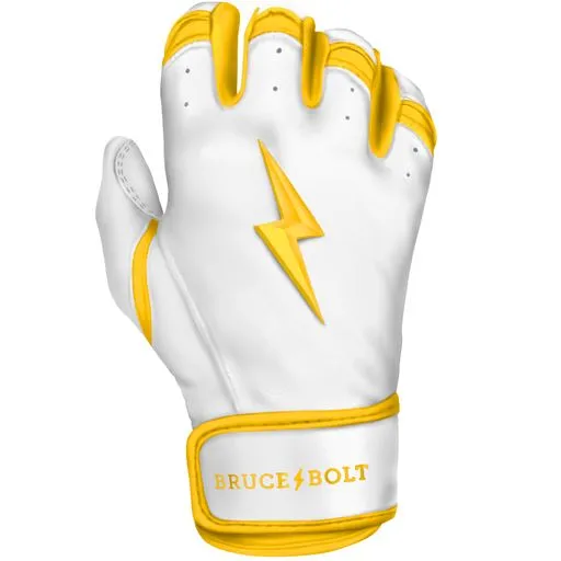 PREMIUM PRO CHROME Series Short Cuff Batting Gloves | YELLOW