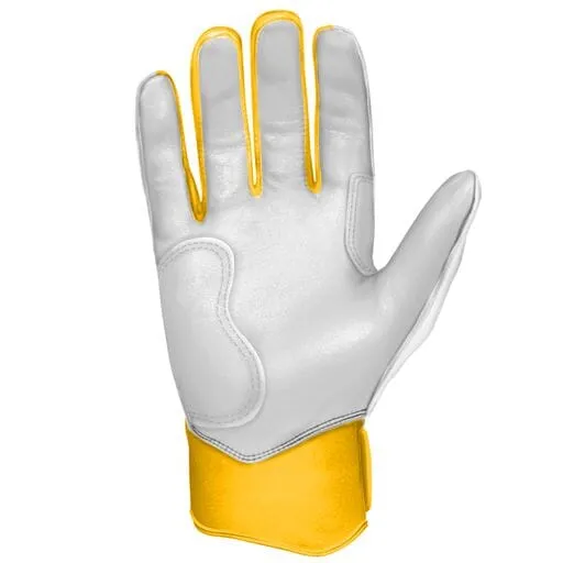 PREMIUM PRO CHROME Series Short Cuff Batting Gloves | YELLOW