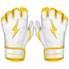 PREMIUM PRO CHROME Series Short Cuff Batting Gloves | YELLOW