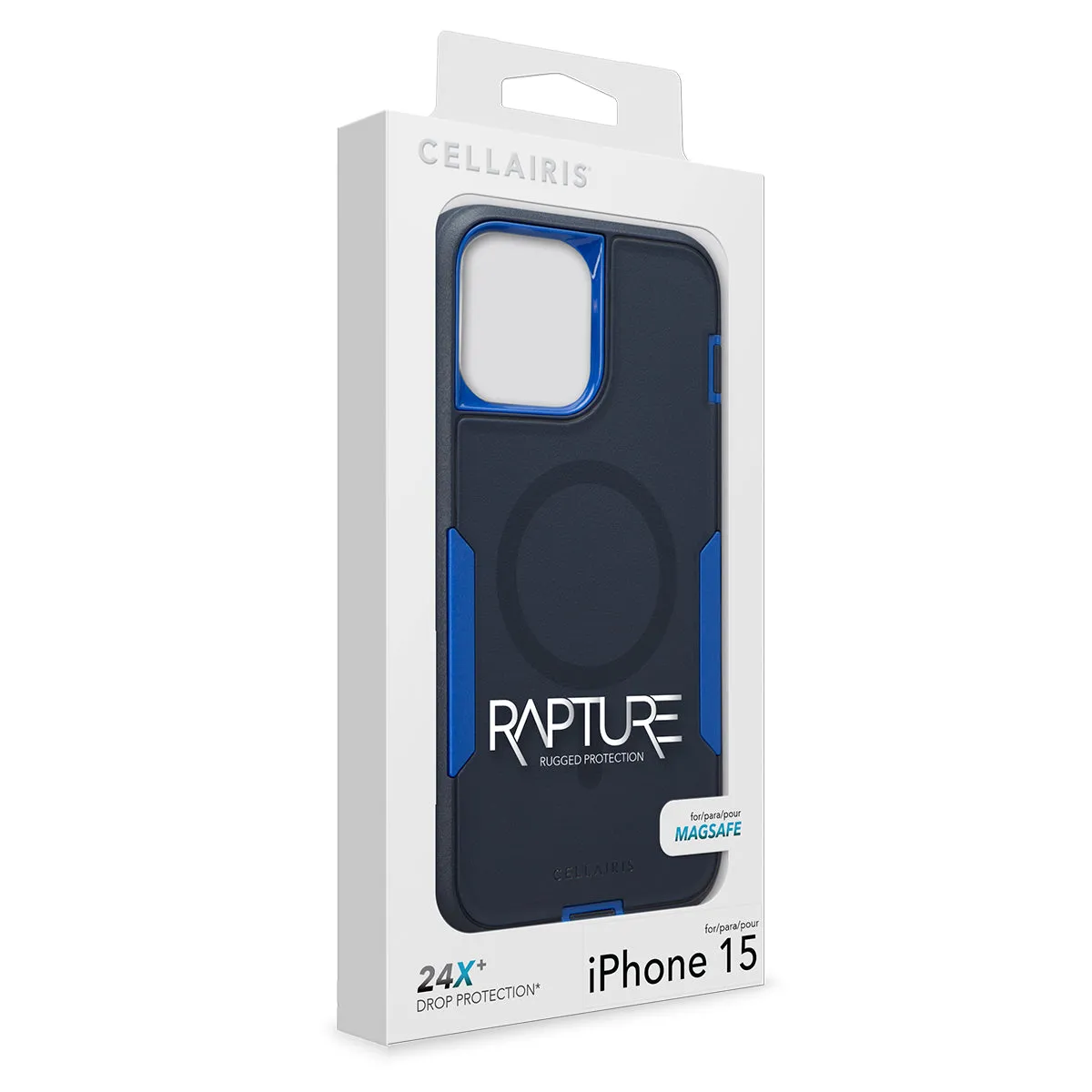 Rapture Rugged - iPhone 15 Navy Blue w/ Blue w/ MagSafe Case