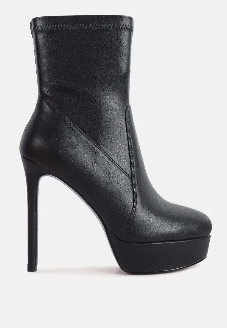 Rossetti Stretch Pu High Heel Ankle Boots