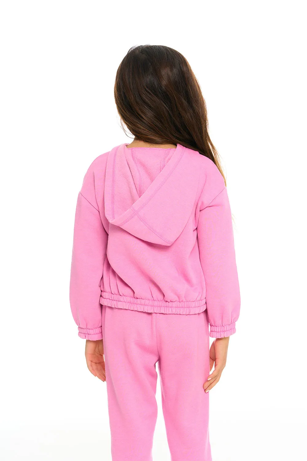 Semi Cropped Shirred Hoodie Pullover