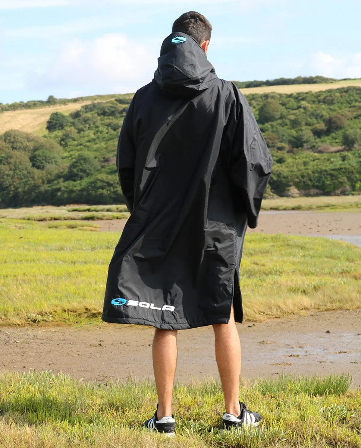 Sola Waterproof Dry Changing Robe Coat Black