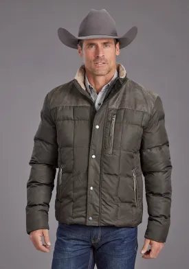 Stetson Mens Quilted Brown 100% Nylon Insulated Jacket