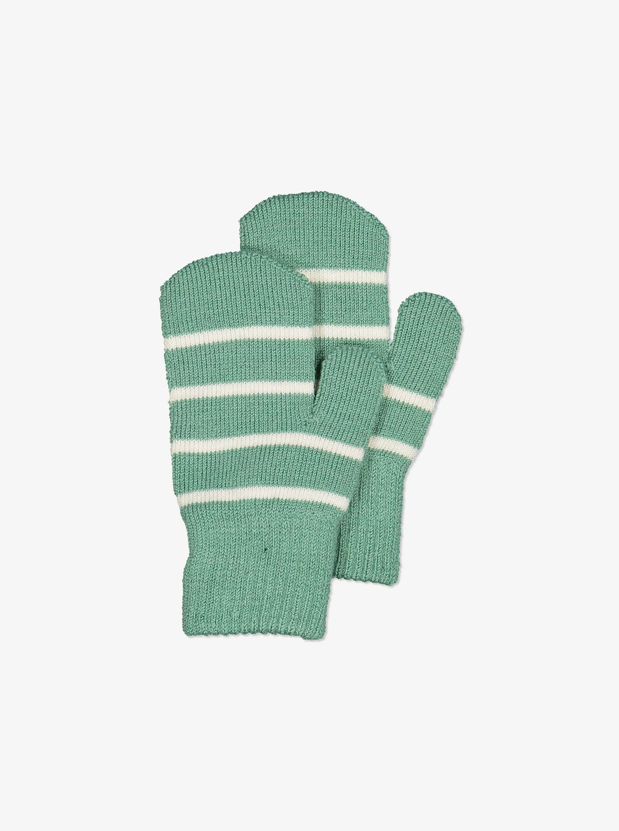 Striped Wool Kids Mittens