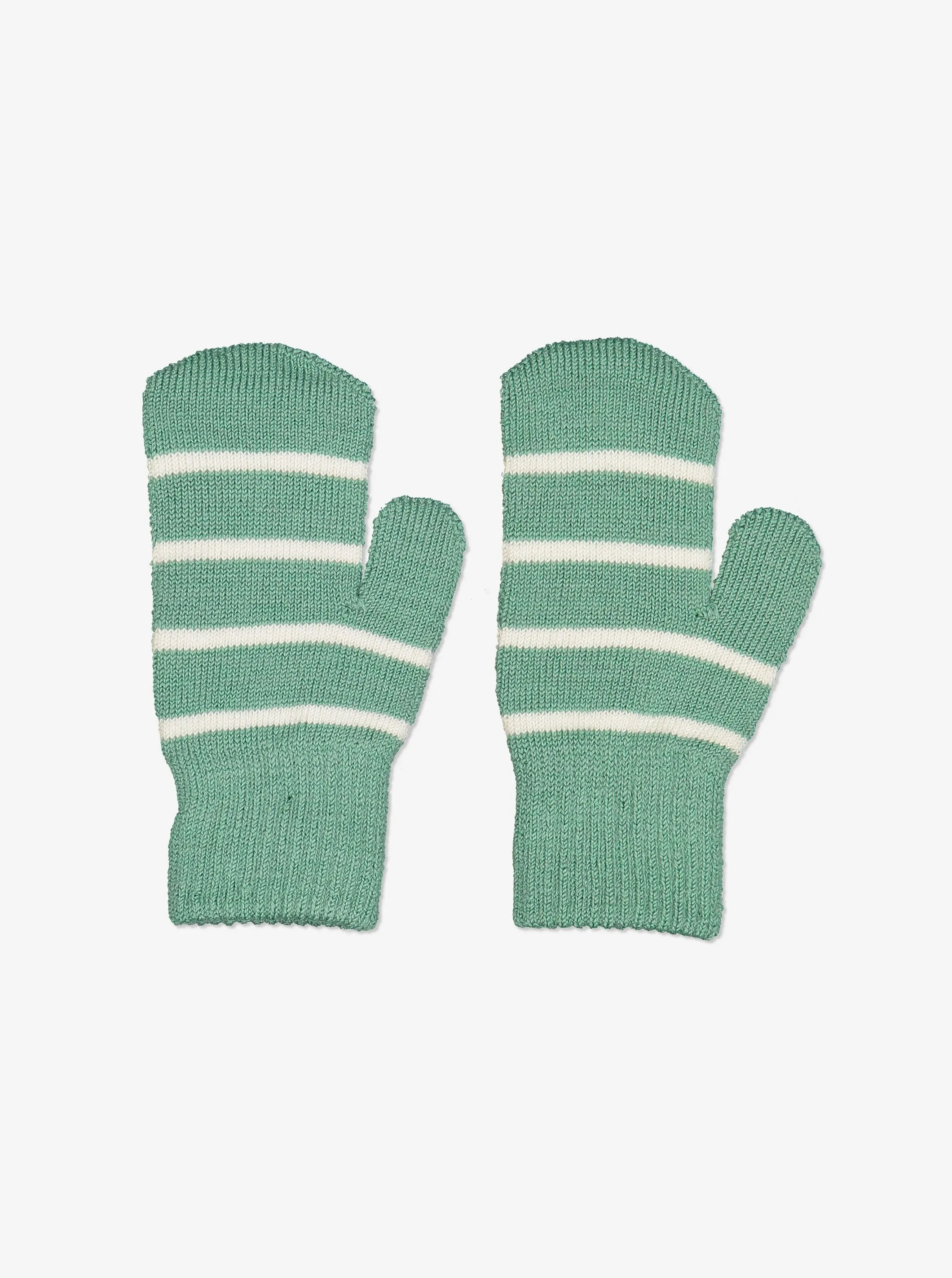 Striped Wool Kids Mittens