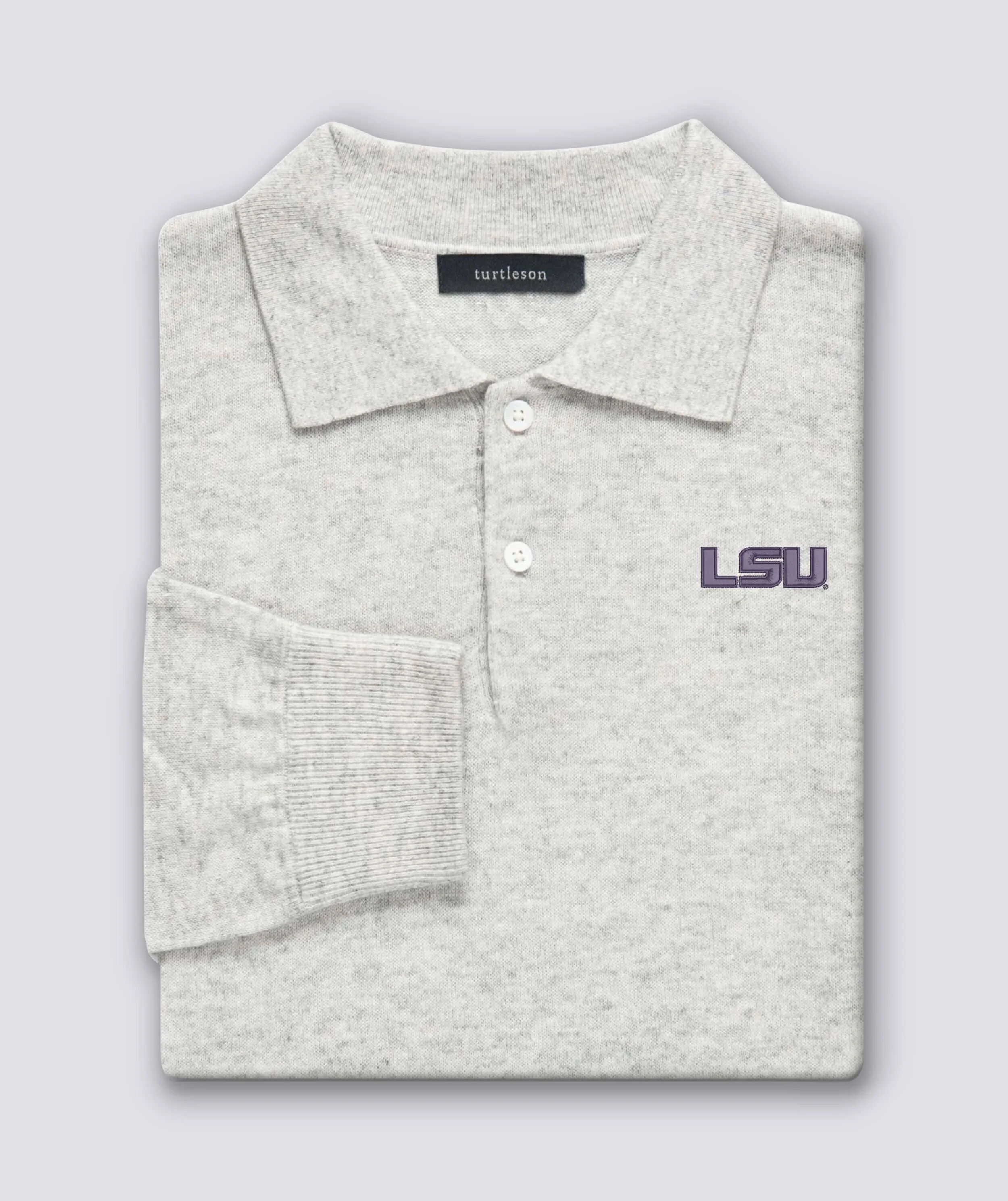 Wade 2-Button Cashmere Polo Sweater - Louisiana State University