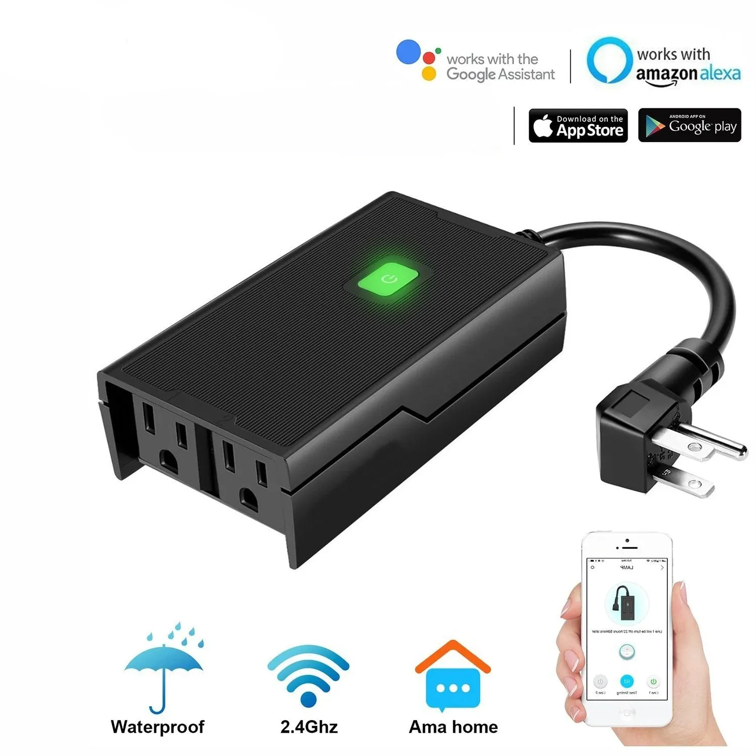 Waterproof Outdoor Wifi Smart Power Plug