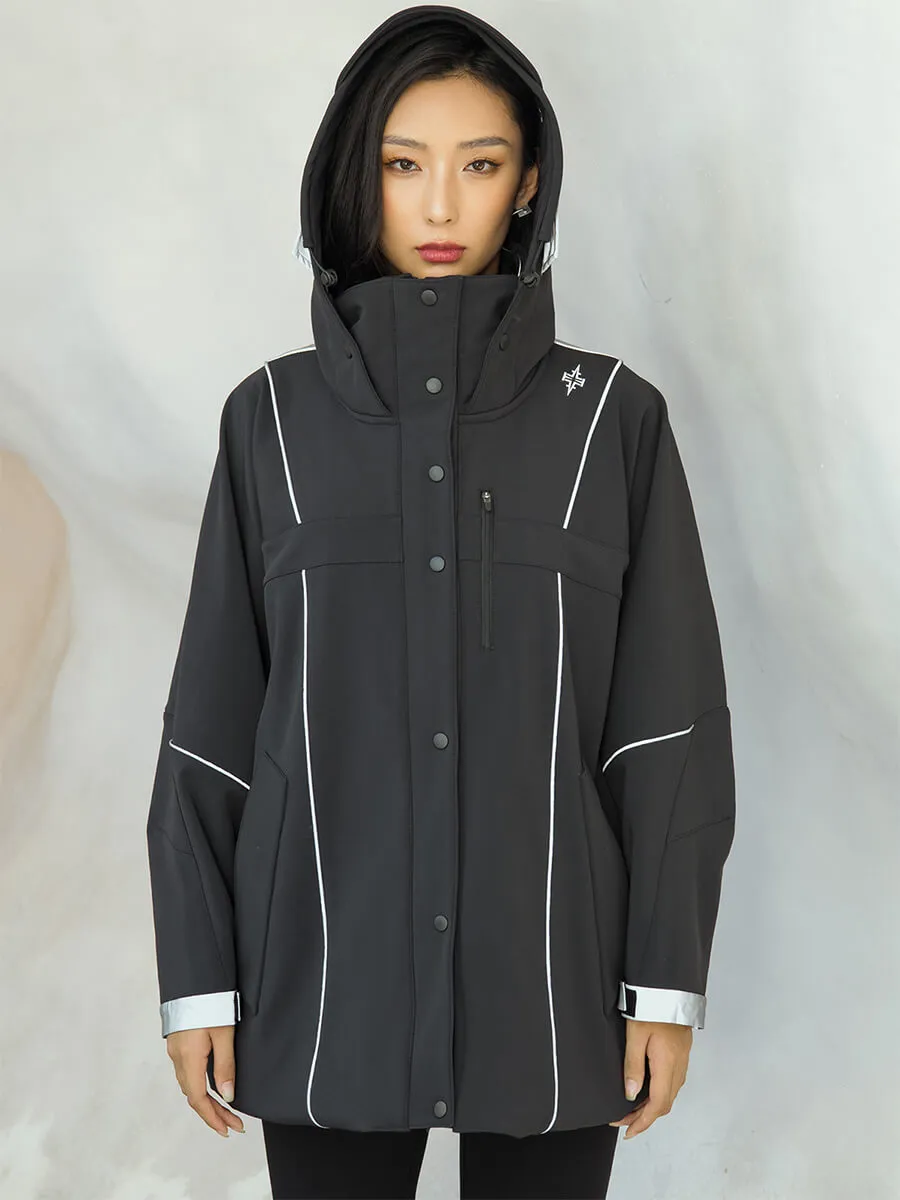 Waterproof Reflective Striped Outdoor Coat