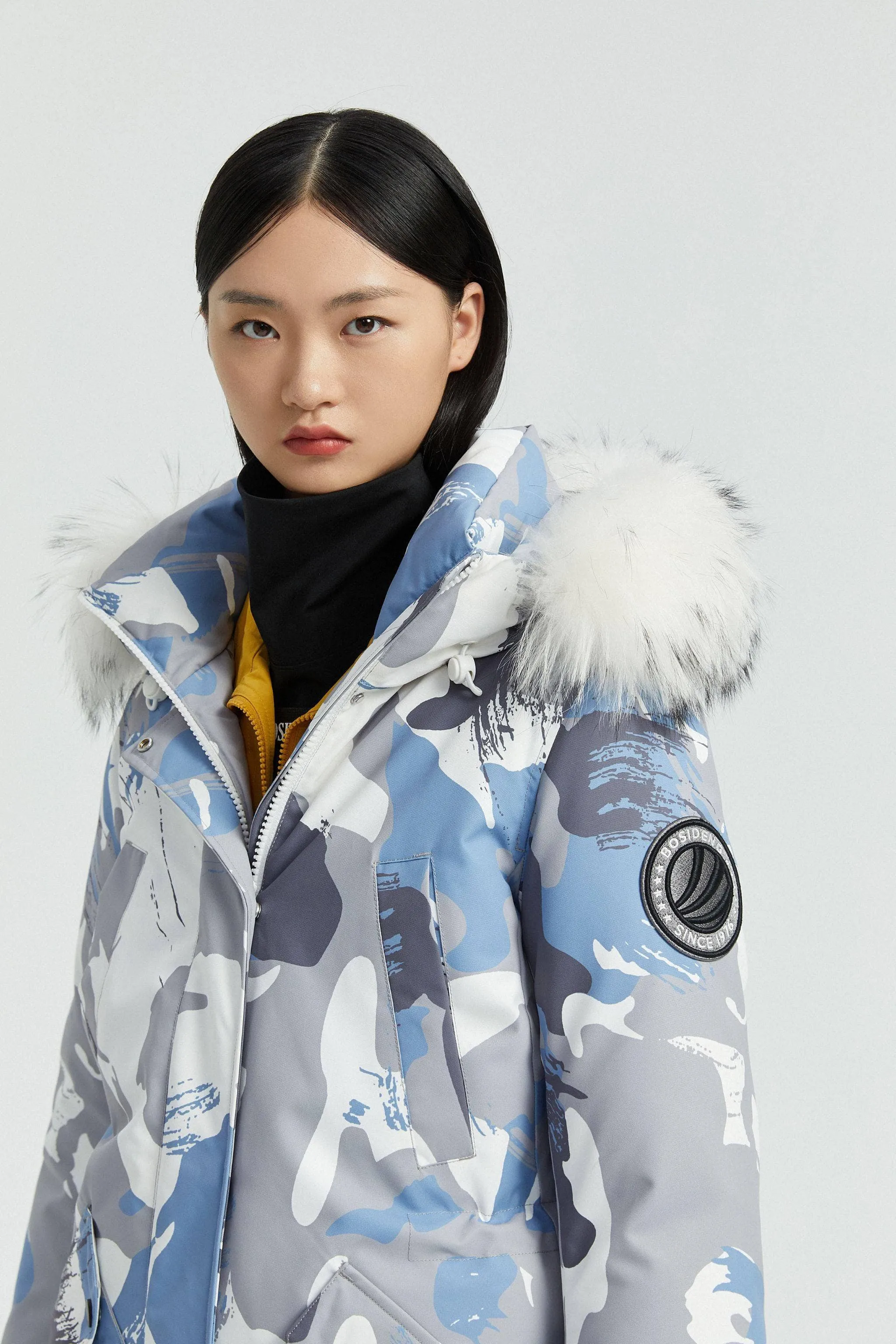 Women's Hooded Parka with fur Trim