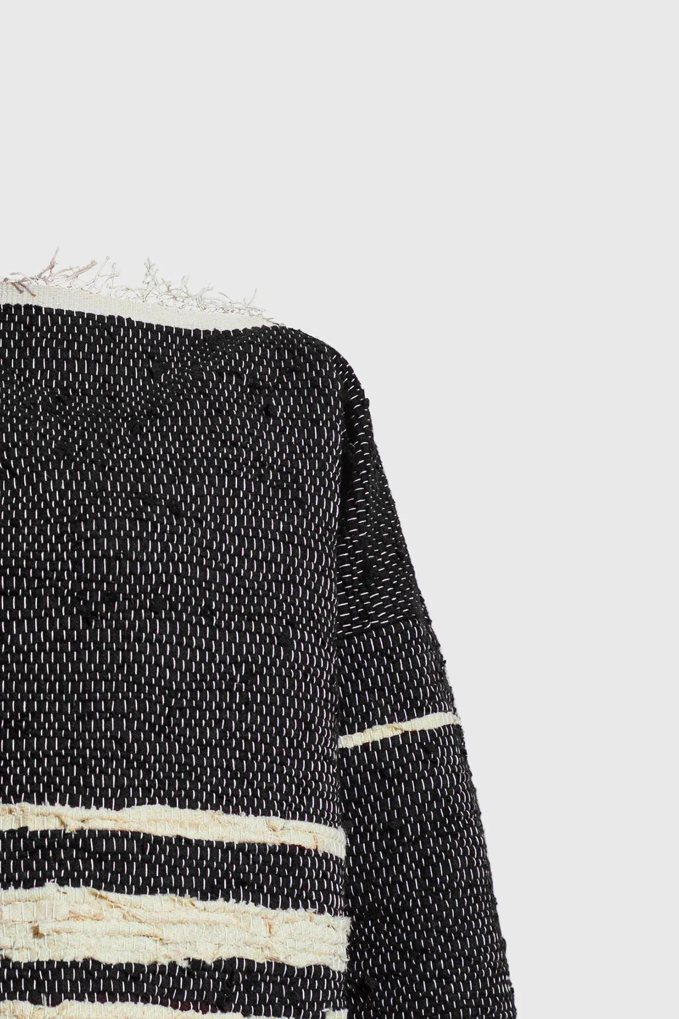 Woven Sweater - Black Wool