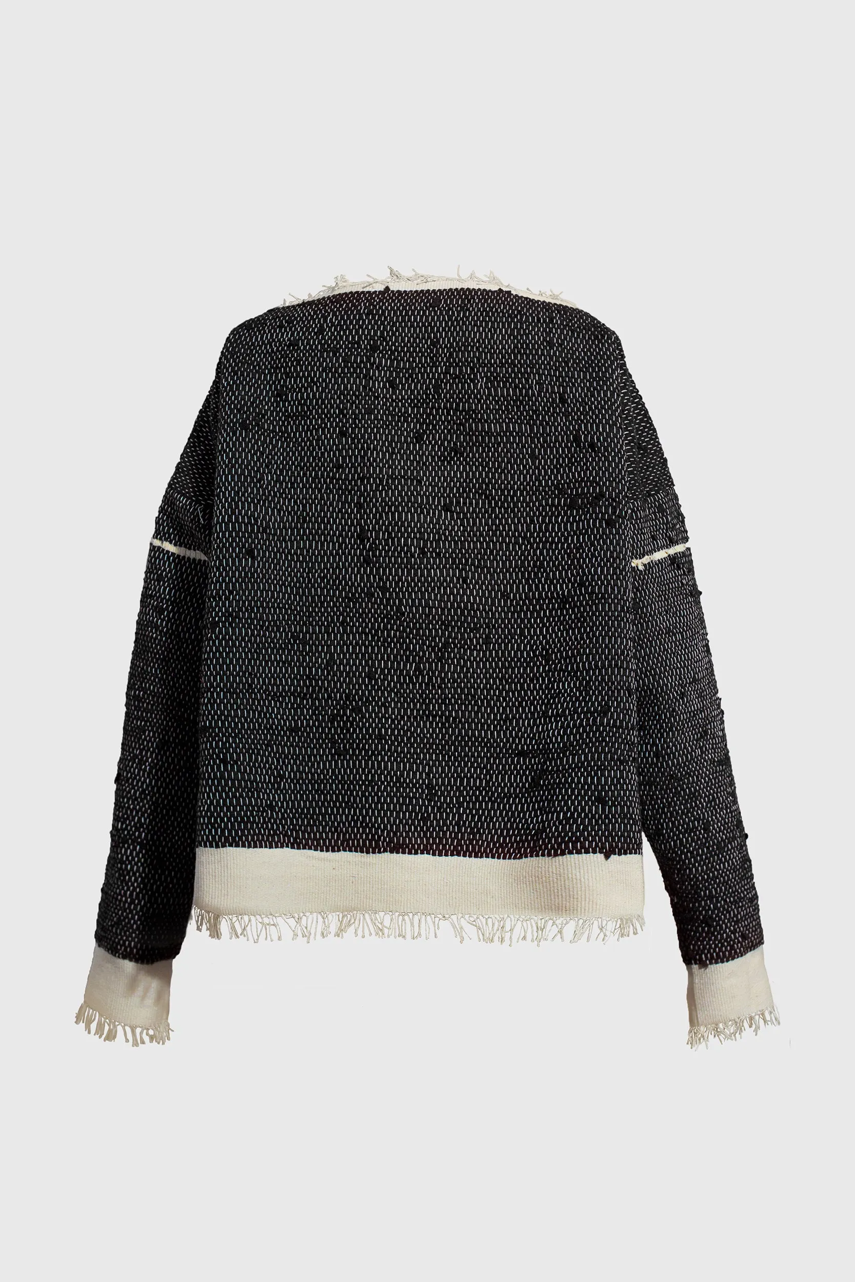 Woven Sweater - Black Wool