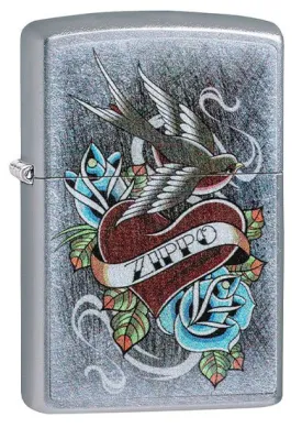 Zippo Classic Lighter - Vintage Tattoo - Street Chrome